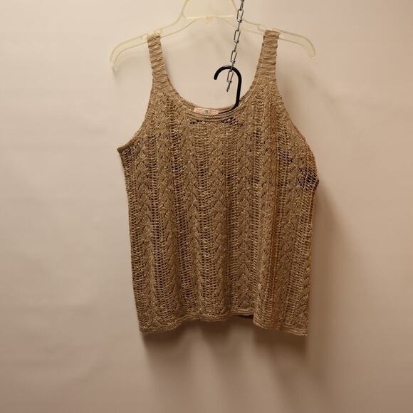 Pink Republic Crochet Lace Cami Beige Size Large Tank - Picture 1 of 12